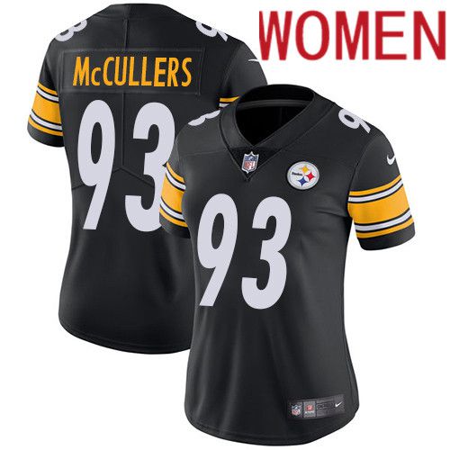 Women Pittsburgh Steelers #93 Dan McCullers Nike Black Vapor Limited NFL Jersey